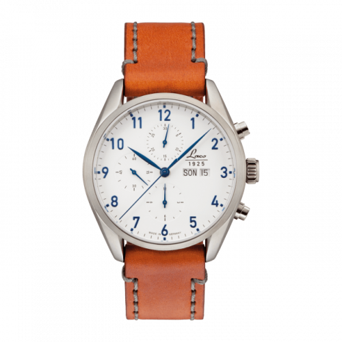 Laco Chronographs Chicago / Stainless Steel / White 861584
