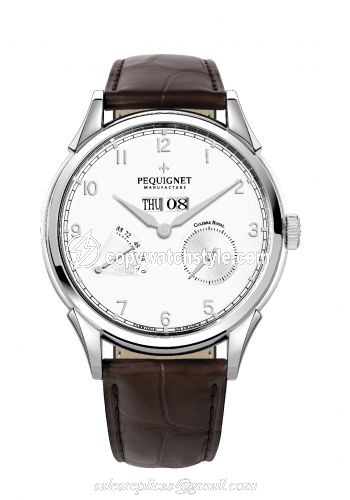 Pequignet Royale Grand Sport Silver Numerals / Brown Strap 9030233CG Pequignet Royale Grand Sport Silver Numerals / Brown Strap 9030233CG