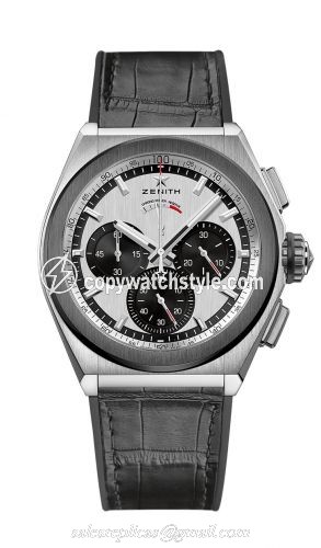 Zenith Defy El Primero 21 Titanium / Ceramic / Silver Panda / Alligator 95.9005.9004/01.R582 Zenith Defy El Primero 21 Titanium / Ceramic / Silver Panda / Alligator 95.9005.9004/01.R582