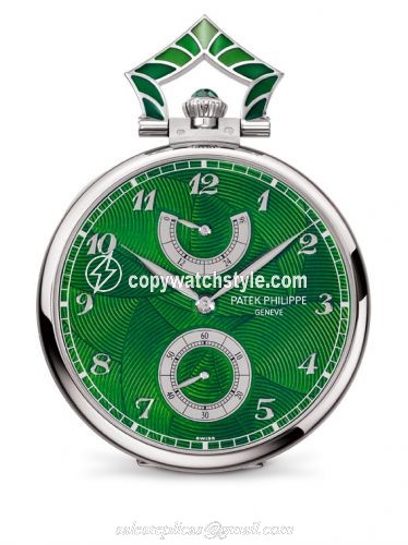 Patek Philippe Pocket Watch Lepine Power Reserve White Gold / Elephant in the Jungle 982/161G Patek Philippe Pocket Watch Lepine Power Reserve White Gold / Elephant in the Jungle 982/161G