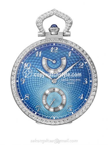 Patek Philippe Pocket Watch Lepine Power Reserve White Gold / Kingfisher 982/162G Patek Philippe Pocket Watch Lepine Power Reserve White Gold / Kingfisher 982/162G