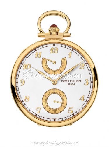 Patek Philippe Pocket Watch Lepine Power Reserve Yellow Gold / An Outing on the Lake 982/174J Patek Philippe Pocket Watch Lepine Power Reserve Yellow Gold / An Outing on the Lake 982/174J