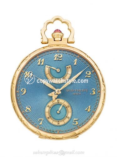 Patek Philippe Pocket Watch Lepine Power Reserve Yellow Gold / Butterflies and Orchids 982/182J Patek Philippe Pocket Watch Lepine Power Reserve Yellow Gold / Butterflies and Orchids 982/182J