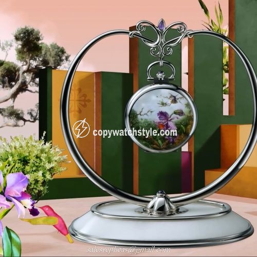 Patek Philippe Pocket Watch Lepine White Gold / Orchids & Hummingbirds 992/144G Patek Philippe Pocket Watch Lepine White Gold / Orchids & Hummingbirds 992/144G