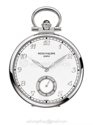 Patek Philippe Pocket Watch Lepine White Gold / View of Geneva 992/152G Patek Philippe Pocket Watch Lepine White Gold / View of Geneva 992/152G