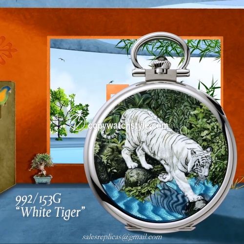 Patek Philippe Pocket Watch Lepine White Gold / White Tiger 992/153G Patek Philippe Pocket Watch Lepine White Gold / White Tiger 992/153G
