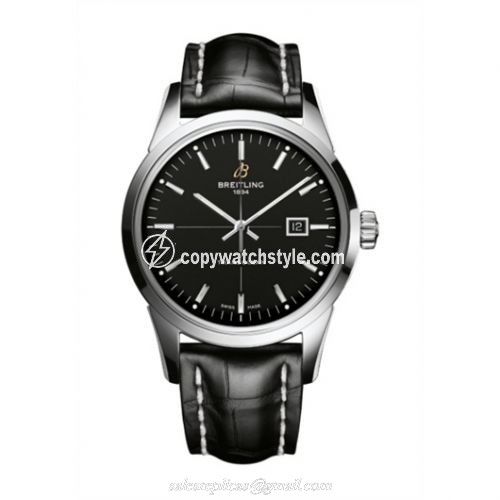 Breitling Transocean Date Stainless Steel / Black / Croco / Pin A1036012/BA91/743P/A20BA.1 Breitling Transocean Date Stainless Steel / Black / Croco / Pin A1036012/BA91/743P/A20BA.1