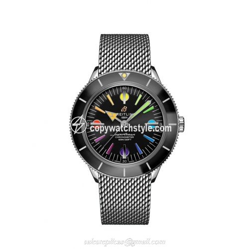 Breitling Superocean Heritage '57 Stainless Steel / Rainbow Boutique Limited Edition / Mesh A103701A1B1A1