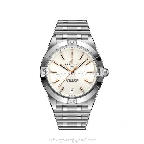 Breitling Chronomat Automatic 36 Stainless Steel / White - Diamond / Rouleaux A10380101A2A1 Breitling Chronomat Automatic 36 Stainless Steel / White - Diamond / Rouleaux A10380101A2A1