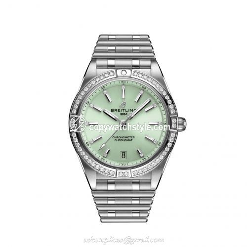 Breitling Chronomat Automatic 36 Stainless Steel - Diamond / Green / Rouleaux A10380591L1A1 Breitling Chronomat Automatic 36 Stainless Steel - Diamond / Green / Rouleaux A10380591L1A1