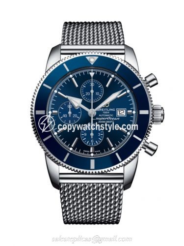 Breitling Superocean Heritage II 46 Chronograph Stainless Steel / Blue / Blue / Milanese A13312161C1A1