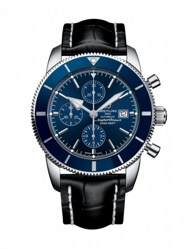 Breitling Superocean Heritage II 46 Chronograph Stainless Steel / Blue / Blue / Croco / Folding A1331216/C963/761P/A20D.1 Breitling Superocean Heritage II 46 Chronograph Stainless Steel / Blue / Blue / Croco / Folding A1331216/C963/761P/A20D.1
