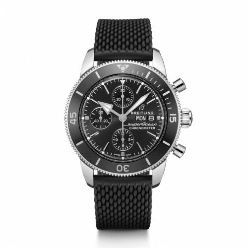 Breitling Superocean Heritage II Chronograph 44 Stainless Steel / Black / Rubber / Folding A13313121B1S1 Breitling Superocean Heritage II Chronograph 44 Stainless Steel / Black / Rubber / Folding A13313121B1S1
