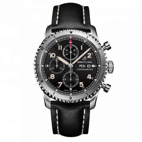 Breitling Aviator 8 Chronograph 43 Stainless Steel / Black / Calf / Pin A13316101B1X1