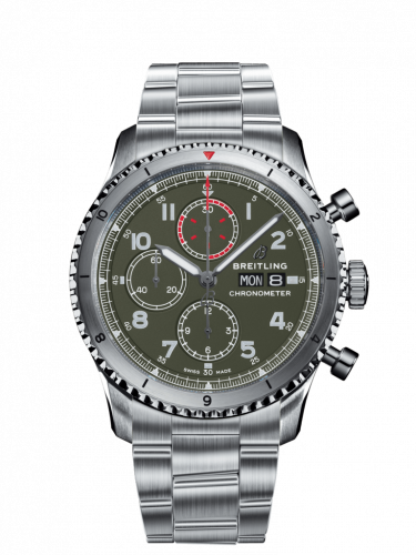 Breitling Aviator 8 Chronograph 43 Stainless Steel / Curtiss Warhawk / Canvas / Bracelet A133161A1L1A1 Breitling Aviator 8 Chronograph 43 Stainless Steel / Curtiss Warhawk / Canvas / Bracelet A133161A1L1A1