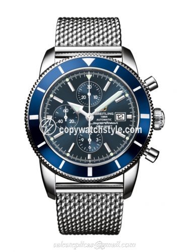 Breitling Superocean Heritage 46 Chronograph Stainless Steel / Blue / Blue / Milanese A1332016.C758.152A Breitling Superocean Heritage 46 Chronograph Stainless Steel / Blue / Blue / Milanese A1332016.C758.152A