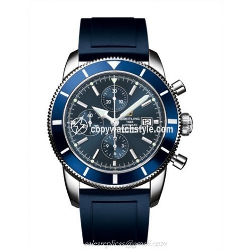 Breitling Superocean Heritage 46 Chronograph Stainless Steel / Blue / Blue / Rubber A1332016.C758.139S Breitling Superocean Heritage 46 Chronograph Stainless Steel / Blue / Blue / Rubber A1332016.C758.139S