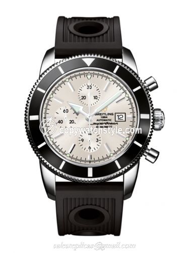 Breitling Superocean Heritage 46 Chronograph Stainless Steel / Black / Stratus Silver / Rubber A1332024.G698.201S Breitling Superocean Heritage 46 Chronograph Stainless Steel / Black / Stratus Silver / Rubber A1332024.G698.201S