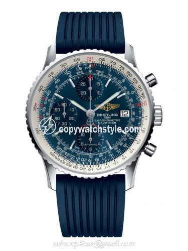 Breitling Navitimer Heritage Stainless Steel / Aurora Blue / Rubber A1332412.C942.273S Breitling Navitimer Heritage Stainless Steel / Aurora Blue / Rubber A1332412.C942.273S