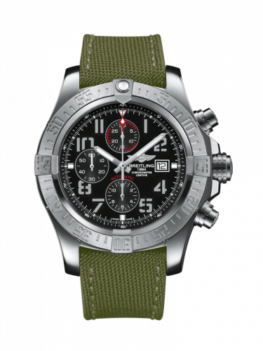 Breitling Super Avenger II Stainless Steel / Volcano Black / Military / Pin A1337111/BC28/105W/A20BA.1
