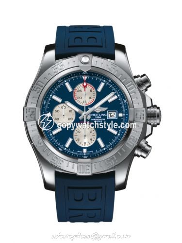 Breitling Super Avenger II Stainless Steel / Mariner Blue / Rubber / Pin A13371111C1S2 Breitling Super Avenger II Stainless Steel / Mariner Blue / Rubber / Pin A13371111C1S2