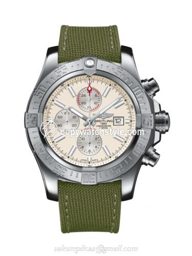 Breitling Super Avenger II Stainless Steel / Stratus Silver / Military / Pin A1337111/G779/105W/A20BA.1