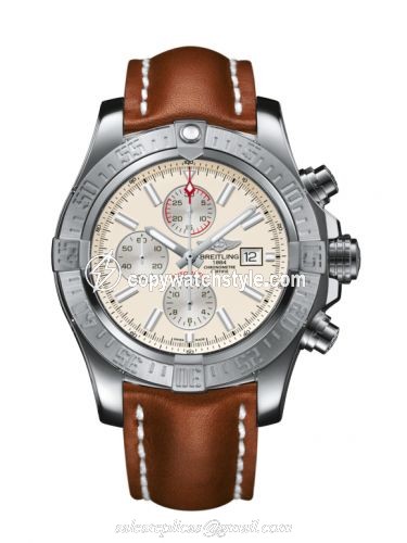 Breitling Super Avenger II Stainless Steel / Stratus Silver / Calf / Pin A1337111/G779/439X/A20BA.1 Breitling Super Avenger II Stainless Steel / Stratus Silver / Calf / Pin A1337111/G779/439X/A20BA.1