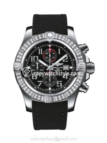 Breitling Super Avenger II Stainless Steel / Diamond / Volcano Black / Military / Pin A1337153/BC28/104W/A20BA.1 Breitling Super Avenger II Stainless Steel / Diamond / Volcano Black / Military / Pin A1337153/BC28/104W/A20BA.1