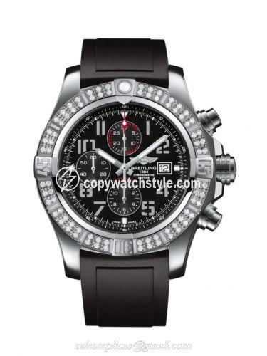 Breitling Super Avenger II Stainless Steel / Diamond / Volcano Black / Rubber / Pin A1337153/BC28/135S Breitling Super Avenger II Stainless Steel / Diamond / Volcano Black / Rubber / Pin A1337153/BC28/135S