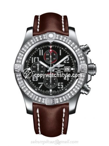 Breitling Super Avenger II Stainless Steel / Diamond / Volcano Black / Calf / Pin A1337153/BC28/443X/A20BA.1 Breitling Super Avenger II Stainless Steel / Diamond / Volcano Black / Calf / Pin A1337153/BC28/443X/A20BA.1