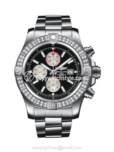 Breitling Super Avenger II Stainless Steel / Diamond / Volcano Black / Bracelet A1337153/BC29/168A Breitling Super Avenger II Stainless Steel / Diamond / Volcano Black / Bracelet A1337153/BC29/168A
