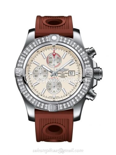 Breitling Super Avenger II Stainless Steel / Diamond / Stratus Silver / Rubber / Folding A1337153/G779/206S/A20D.2 Breitling Super Avenger II Stainless Steel / Diamond / Stratus Silver / Rubber / Folding A1337153/G779/206S/A20D.2