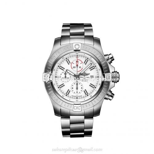 Breitling Avenger Chronograph 48 Stainless Steel / White / Calf / Bracelet A133751A1A1A1 Breitling Avenger Chronograph 48 Stainless Steel / White / Calf / Bracelet A133751A1A1A1