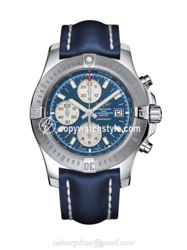 Breitling Colt Chronograph Automatic Stainless Steel / Mariner Blue / Calf / Pin A13388111C1X1