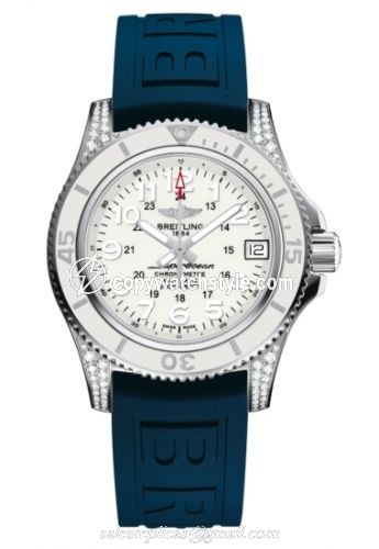 Breitling Superocean II 36 Diamond / White / Rubber A1731267.A775.413X Breitling Superocean II 36 Diamond / White / Rubber A1731267.A775.413X