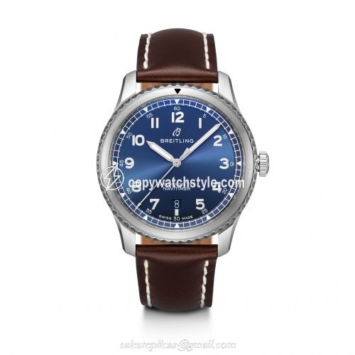Breitling Navitimer 8 Automatic 41 Stainless Steel / Blue / Brown Calf A17314101C1X1 Breitling Navitimer 8 Automatic 41 Stainless Steel / Blue / Brown Calf A17314101C1X1