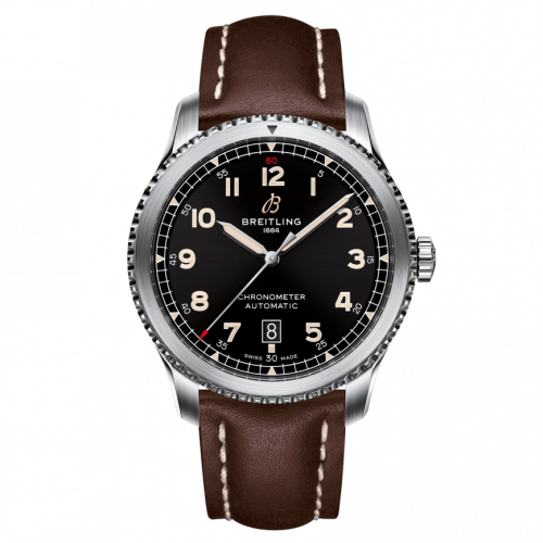 Breitling Aviator 8 Automatic 41 Stainless Steel / Black / Calf / Pin A17315101B1X3 Breitling Aviator 8 Automatic 41 Stainless Steel / Black / Calf / Pin A17315101B1X3