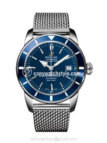 Breitling Superocean Heritage 42 Stainless Steel / Blue / Gun Blue / Milanese A1732116.C832.154A Breitling Superocean Heritage 42 Stainless Steel / Blue / Gun Blue / Milanese A1732116.C832.154A