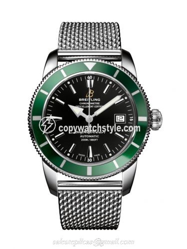 Breitling Superocean Heritage 42 Stainless Steel / Green / Volcano Black / Milanese A1732136.BA61.154A