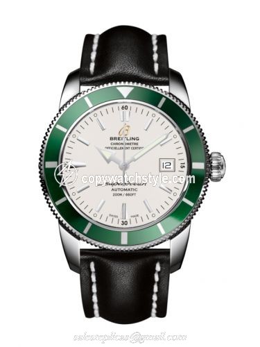 Breitling Superocean Heritage 42 Stainless Steel / Green / Stratus Silver / Calf A1732136.G717.435X