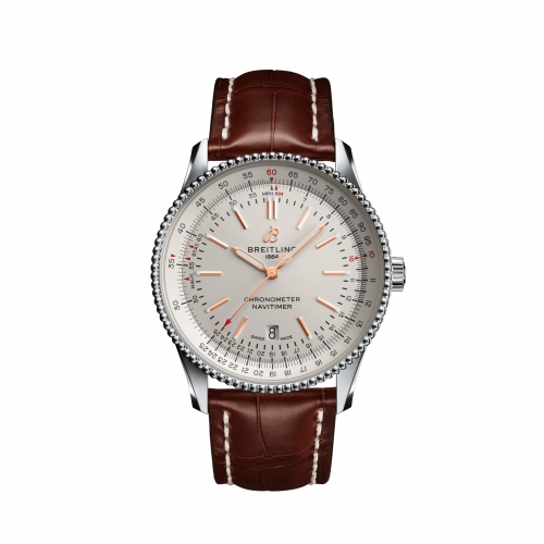 Breitling Navitimer Automatic 41 Automatic Stainless Steel / Silver / Croco / Folding A17326211G1P2