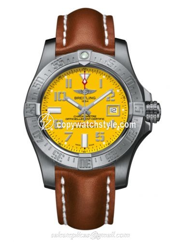 Breitling Avenger II Seawolf Stainless Steel / Cobra Yellow / Calf / Pin A1733110/I519/433X/A20BASA.1 Breitling Avenger II Seawolf Stainless Steel / Cobra Yellow / Calf / Pin A1733110/I519/433X/A20BASA.1