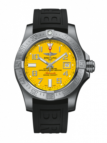 Breitling Avenger II Seawolf Stainless Steel / Cobra Yellow / Rubber / Folding A17331101I1S1