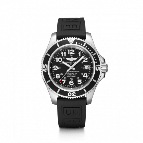 Breitling Superocean II 42 Stainless Steel / Volcano Black / Rubber / Pin A17365C91B1S1