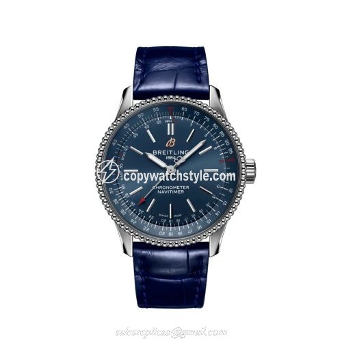 Breitling Navitimer 1 35 Automatic Stainless Steel / Blue / Croco / Folding A17395161C1P2 Breitling Navitimer 1 35 Automatic Stainless Steel / Blue / Croco / Folding A17395161C1P2