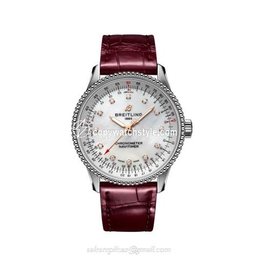 Breitling Navitimer 1 35 Automatic Stainless Steel / MOP / Croco / Folding A17395211A1P2