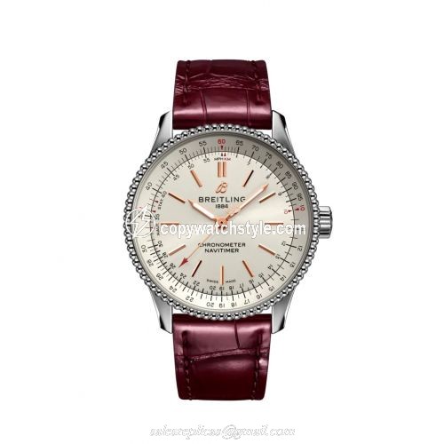 Breitling Navitimer 1 35 Automatic Stainless Steel / Silver / Croco / Pin A17395F41G1P1 Breitling Navitimer 1 35 Automatic Stainless Steel / Silver / Croco / Pin A17395F41G1P1