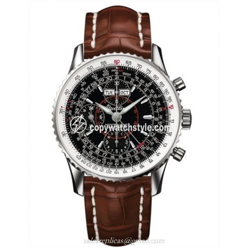 Breitling Montbillant Datora Black / Brown Alligator A2133012.B571.737P