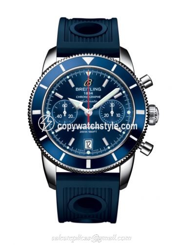 Breitling Superocean Heritage 44 Chronograph Stainless Steel / Blue / Blue / Rubber A2337016.C856.211S Breitling Superocean Heritage 44 Chronograph Stainless Steel / Blue / Blue / Rubber A2337016.C856.211S