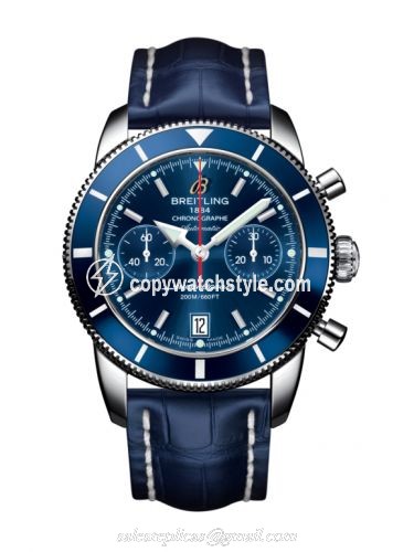 Breitling Superocean Heritage 44 Chronograph Stainless Steel / Blue / Blue / Croco A2337016.C856.731P Breitling Superocean Heritage 44 Chronograph Stainless Steel / Blue / Blue / Croco A2337016.C856.731P